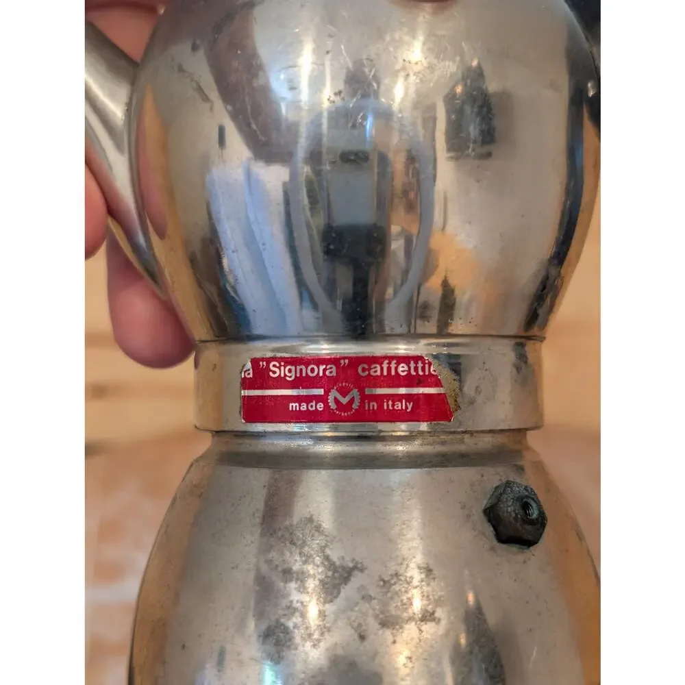 Vintage La Signora Stovetop Espresso Maker Moka Pot Aluminum 6.5